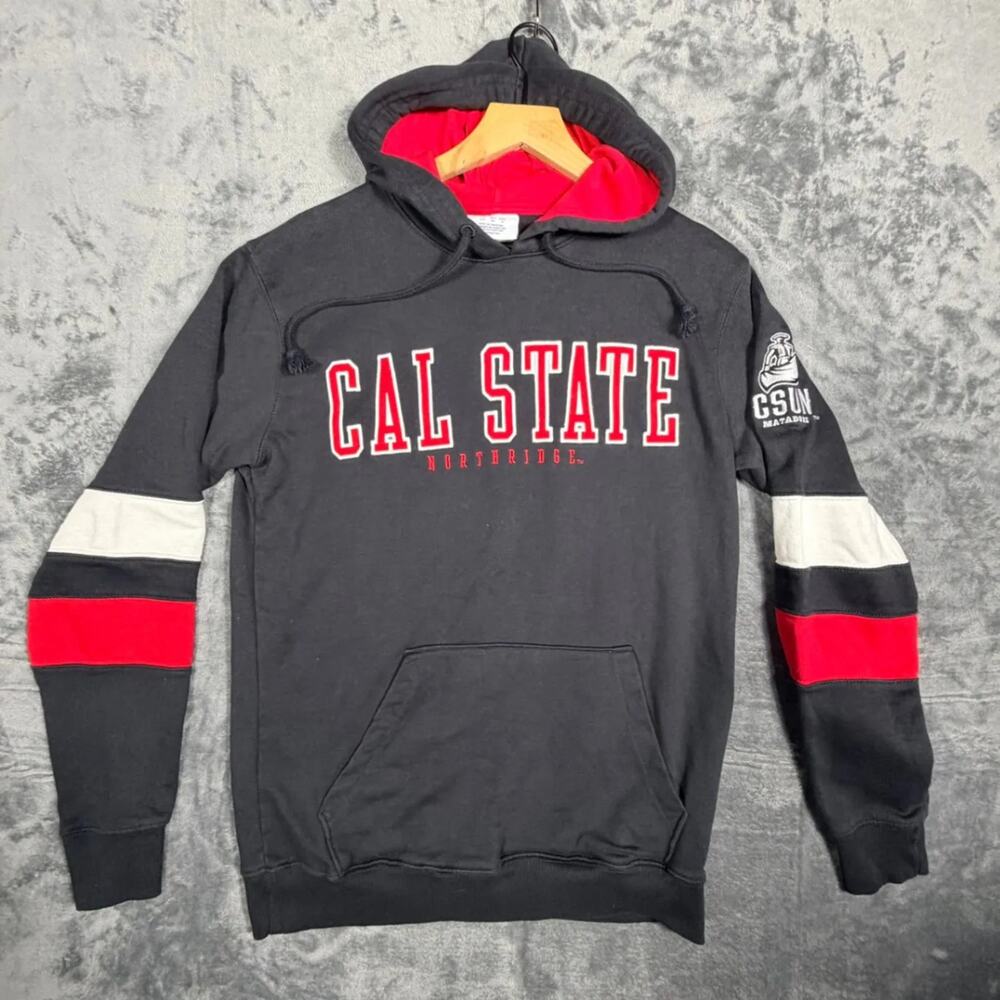 Champion Mens Cal‎ State Northridge Hoodie S Black Red CSUN Matadors Sweatshirt